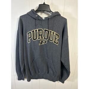 Jerzees Men's Pullover Purdue University Dark Gray Size XL Hooded Sweatshirt.